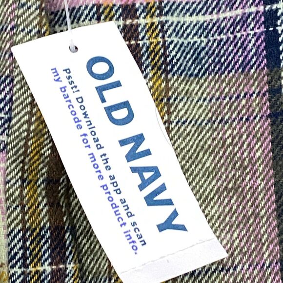 Old Navy Boyfriend Shirt Women Small Multi Plaid Flannel Long Sleeve Button Down - Picture 10 of 15
